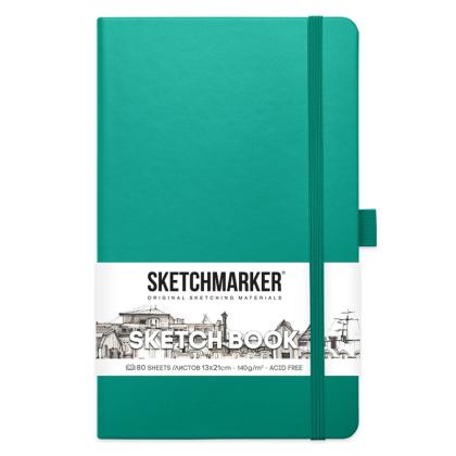 Скетчбук "Sketchmarker" 13*21 см, 140 г/м2, 80 л., изумрудный