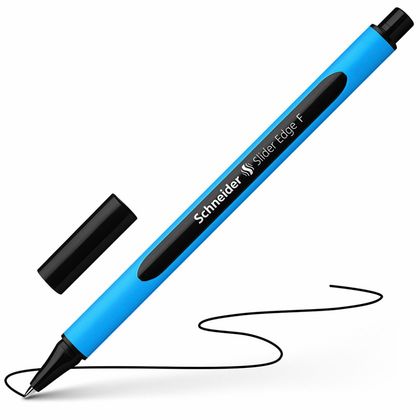 Ручка шарик. "Slider Edge F" пласт., голубой/черный, стерж. черный