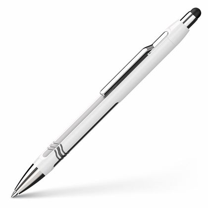 Ручка шарик/автомат. "Epsilon Touch" пласт., со стилусом, белый/голубой, стерж. синий