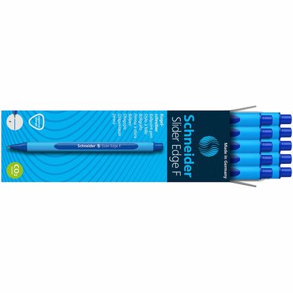 Ручка шарик. "Slider Edge F" пласт., голубой/синий, стерж. синий