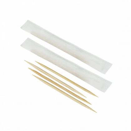 Зубочистки в индивидуальной бумажной упаковке (белый) 1000 шт/упак