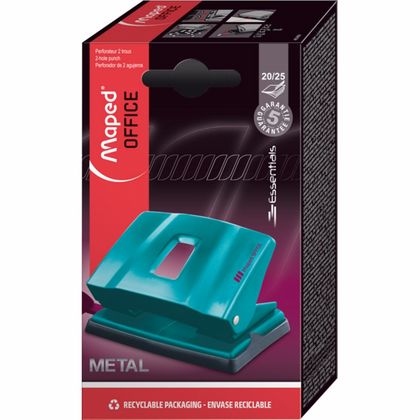Дырокол 20/25 л. "Essentials Metal 20/25S" лин., бирюзовый