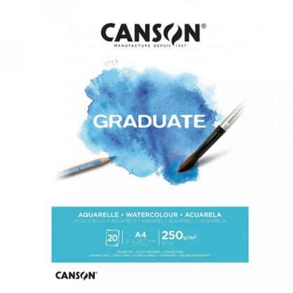 Блок-склейка бумаги для акварели "Canson Graduate" 21*29,7 см, 250 г/м2, 20 л.