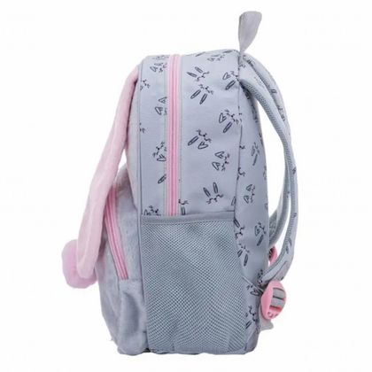Рюкзак школьный "Honeybunny" полиэстер, серый/розовый
