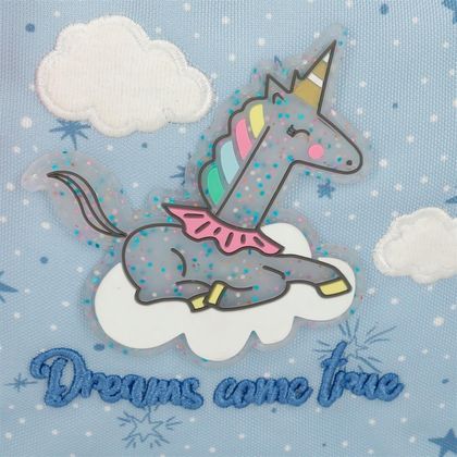 Рюкзак школьный "Dreams come true" M полиэстер, голубой/розовый