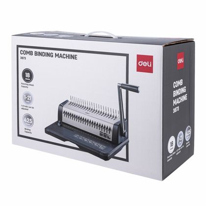 Перфобиндер Deli Plastic Binder 3874 на пласт. пружину, сшивает до 450 лст., перфорирует 25 лст.