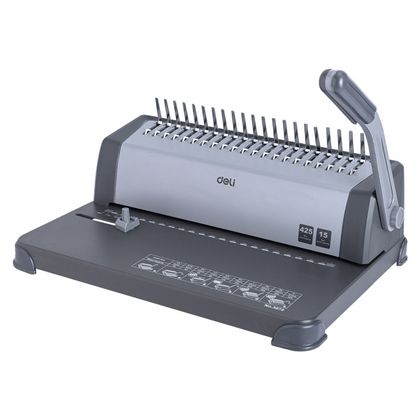 Перфобиндер Deli Plastic Binder 3872 на пласт. пружину, сшивает до 425 лст., перфорирует 15 лст.