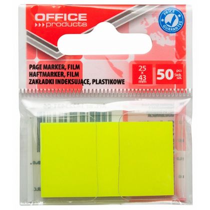 Закладки пласт. "Office products" 25*43 мм, 50 шт., желтый