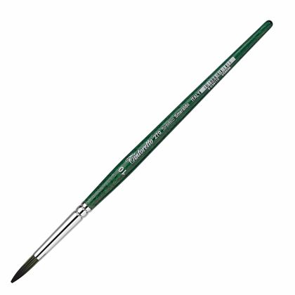 Кисть д/рисования "Tintoretto Emerald" синтетика, круглая, на короткой ручке №1