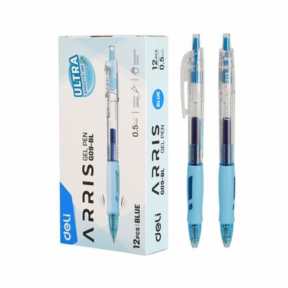 Ручка роллер "Arris" 0,5 мм, пласт., прозр./синий, стерж. синий