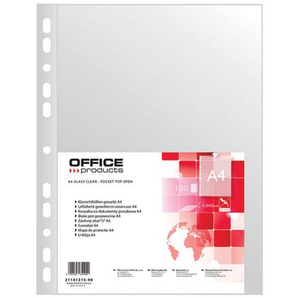 Папка карман А4, стандарт, 45 мк, 100 шт. "Office Products"