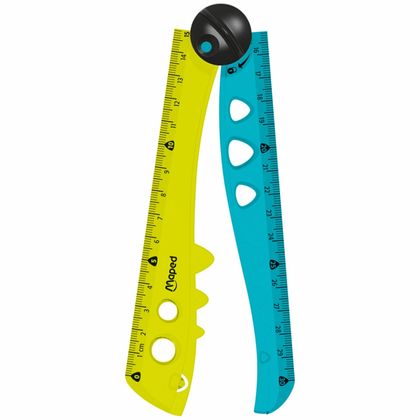 Линейка 30 см "Croc Croc" складная, пласт., желтый/голубой, блистер