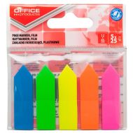 Закладки пласт. "Office products. Стрелка" 12*45 мм, 5 цв.*25 шт., ассорти неон