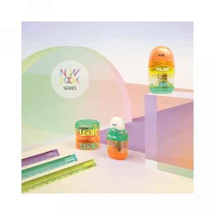 Точилка на 1 отв. "Capsule New Look" с ластиком, ассорти