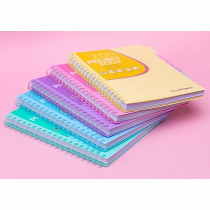Тетрадь А4 100л., клет. "Pastel" на кольцах, с разделителем, желтый