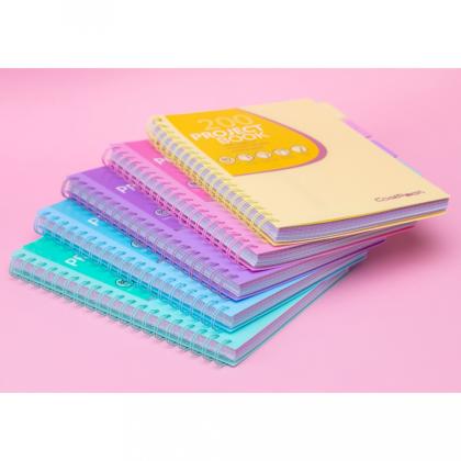 Тетрадь А4 100л., клет. "Pastel" на кольцах, с разделителем, розовый