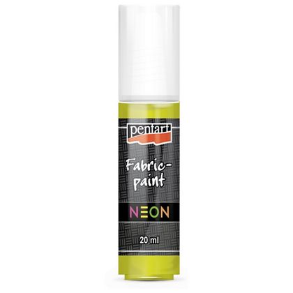 Краски д/текстиля "Pentart Fabric paint neon" желтый, 20 мл, банка