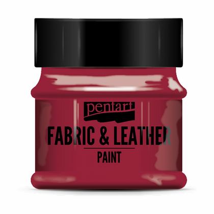 Краски д/текстиля "Pentart Fabric & Leather paint" бордовый, 50 мл, банка