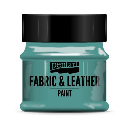 Краски д/текстиля "Pentart Fabric & Leather paint" бирюзово-зеленый, 50 мл, банка