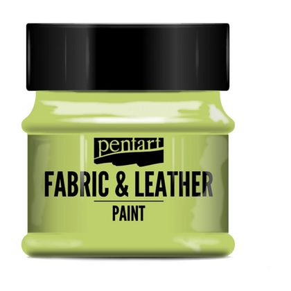 Краски д/текстиля "Pentart Fabric & Leather paint" зеленый лайм, 50 мл, банка