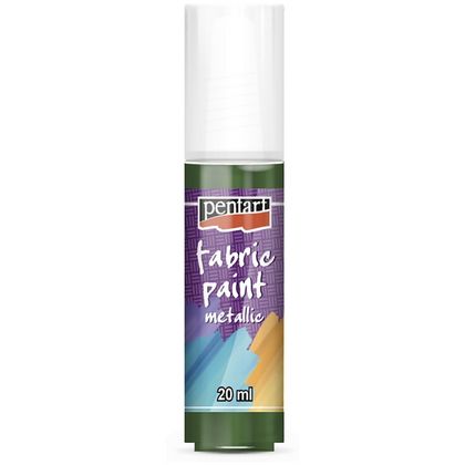 Краски д/текстиля "Pentart Fabric paint metallic" зеленый, 20 мл, банка
