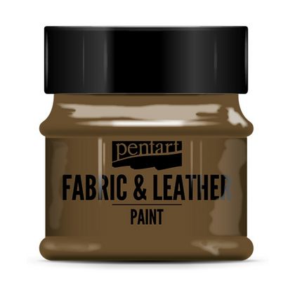 Краски д/текстиля "Pentart Fabric & Leather paint" темно-коричневый, 50 мл, банка