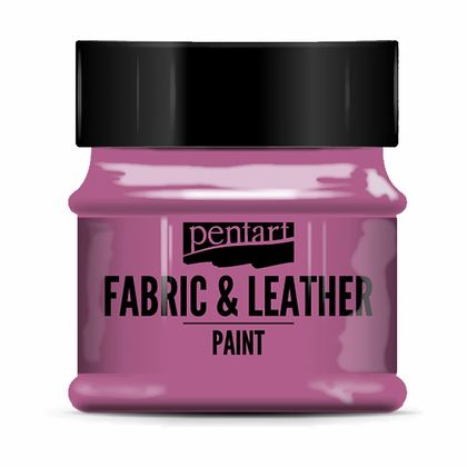 Краски д/текстиля "Pentart Fabric & Leather paint" розовый, 50 мл, банка