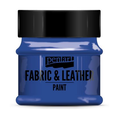 Краски д/текстиля "Pentart Fabric & Leather paint" синий, 50 мл, банка