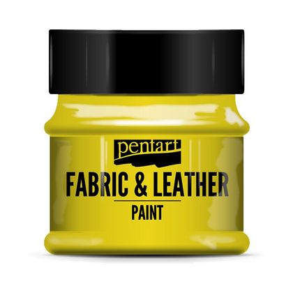 Краски д/текстиля "Pentart Fabric & Leather paint" желтый, 50 мл, банка