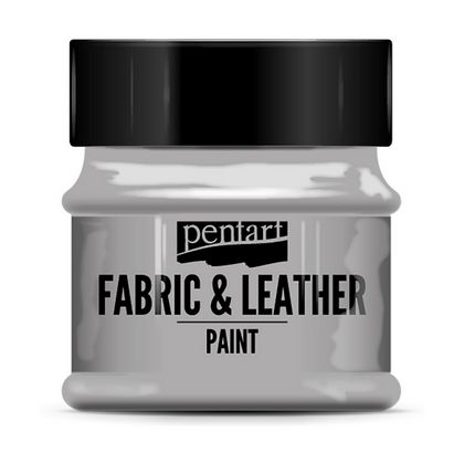 Краски д/текстиля "Pentart Fabric & Leather paint" серебро, 50 мл, банка