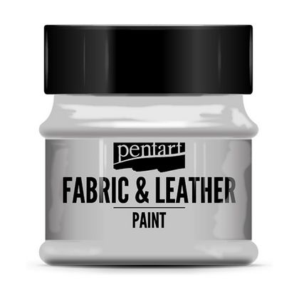 Краски д/текстиля "Pentart Fabric & Leather paint" серый, 50 мл, банка