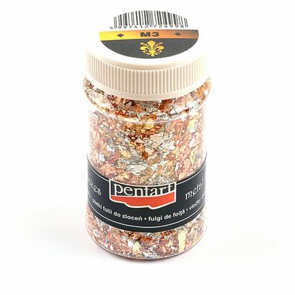 Поталь "Pentart" в хлопьях, 100 мл, имитация золота и меди