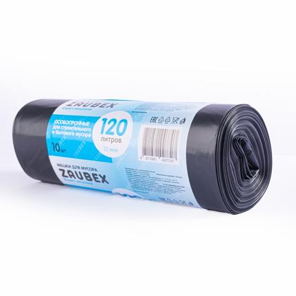 Мешки для мусора 120л 10шт/рулон ПНД Zaubex 32мкм 70*105см цв.черный
