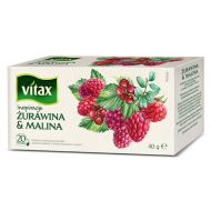 Чайный напиток "Vitax" 20*2 г., фруктовый, со вкусом клюквы и малины