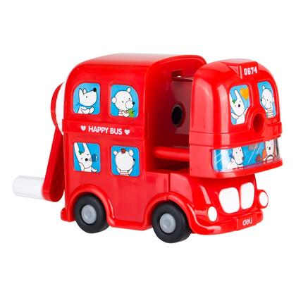 Точилка на 1 отв. "Bus" с вращ. механ., ассорти