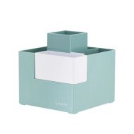 Подставка д/канц. мелочей "Deli" пласт., со съемн. секц., зелен. перлам.