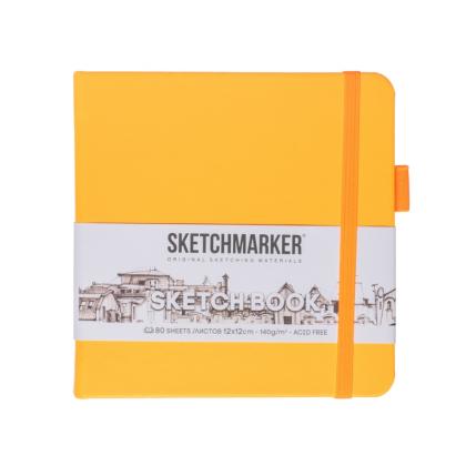 Скетчбук "Sketchmarker" 12*12 см, 140 г/м2, 80 л., оранжевый неон