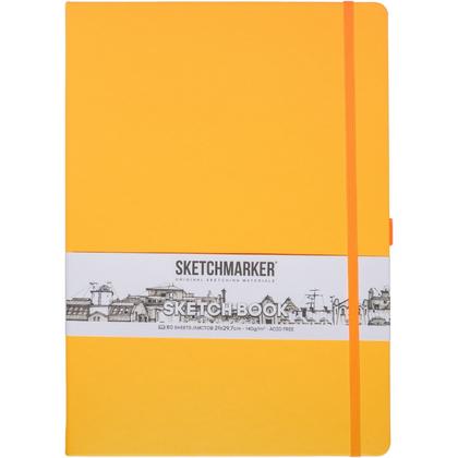 Скетчбук "Sketchmarker" 21*29,7 см, 140 г/м2, 80 л., оранжевый неон