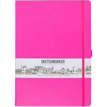 Скетчбук "Sketchmarker" 21*29,7 см, 140 г/м2, 80 л., фуксия