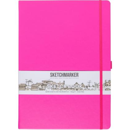 Скетчбук "Sketchmarker" 21*29,7 см, 140 г/м2, 80 л., фуксия 