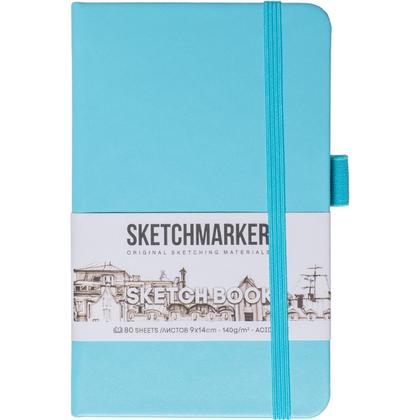 Скетчбук "Sketchmarker" 9*14 см, 140 г/м2, 80 л., небесно-голубой