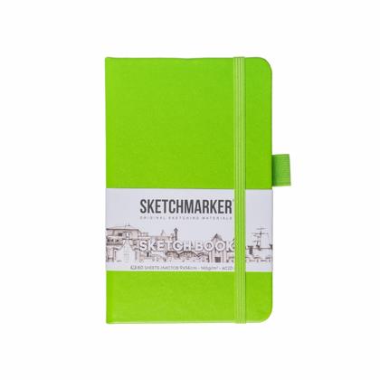 Скетчбук "Sketchmarker" 9*14 см, 140 г/м2, 80 л., зеленый луг