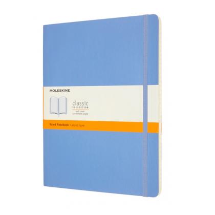 Блокнот А4- 190*250 мм, 96 л., тонир., лин. "Classic Soft XLarge" интегральн. обл. полиуретан., на резинке, голубой