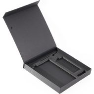 Коробка подарочная-пенал трехклапанный 250*250*35 мм., с ложементом 3 предмета, на магните, картон., черный