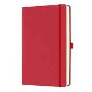 Блокнот А5 130*210 мм., 120 л., тонир., клет. "Aqua Coral Red" обл. искусств. матер., на резинке, коралловый красный