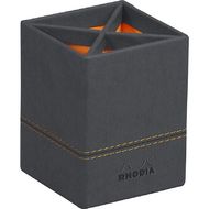 Карандашница "Rhodiarama" 8*8*11 см, кожзам., титан