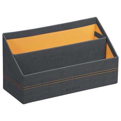 Подставка д/писем "Rhodiarama", 250*100*140 мм, кожзам., титан 