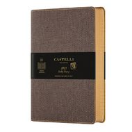 Блокнот А5 130*210 мм., 120 л., тонир., лин. "Harris Tobacco Brown" обл. искусств. матер., на резинке, коричневый, срез коричневый