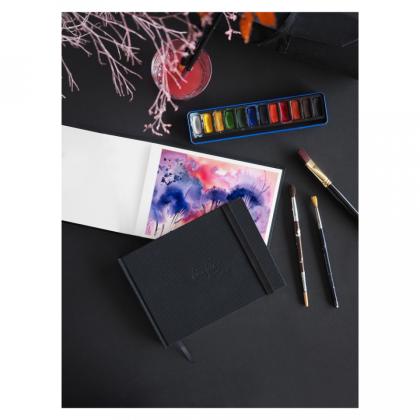 Скетчбук "Rhodia Touch" 14,8*10,5 см, 300г/м2 , 20л, 100% хлопок, хол. пресс,  черный