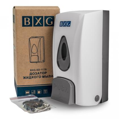 Диспенсер BXG SD-1178 для мыла жидкого 0,5л, пластик, цв.белый